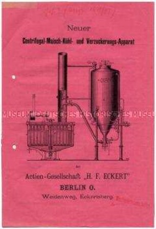 Zentifugal-Maisch-Kühl- und Verzuckerungsapparat
