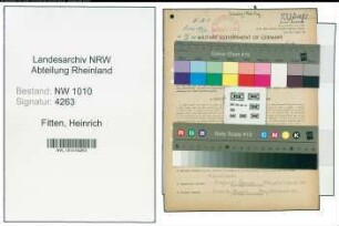 Entnazifizierung Heinrich Fitten , geb. 21.12.1902 (Obermeister)