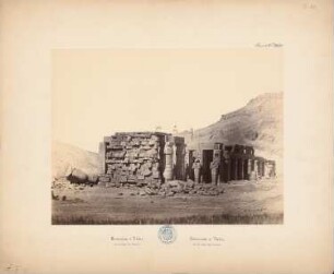 Ramesseum, Luxor (Theben-West): Ansicht mit der umgestürzten Kolossalstatue des Ramses II.