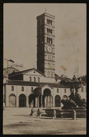 Ansichtskarte von Hofmannsthals an Gabriele Oppenheimer aus Rom mit Ansicht der Basilica minor Santa Maria in Cosmedin