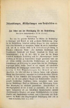Blätter für Rechtspflege in Thüringen und Anhalt : unter Berücksichtigung d. Reichsgesetzgebung u. d. juristischen Literatur, 23 = Bd. 43 des Gesamtw. 1896
