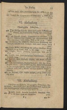 VI. Abtheilung