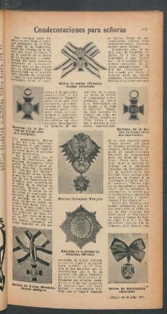 Condecoraciones para señoras
