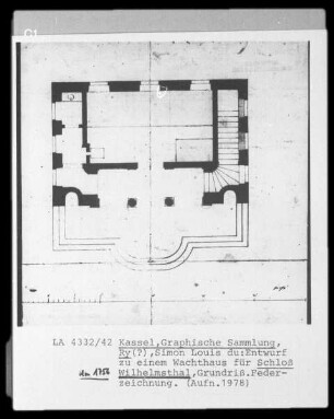 Entwurf zu einem Wachthaus für Schloß Wilhelmsthal, Grundriß