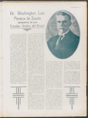 Dr. Washington Luiz Pereira de Souza : Presidente de los Estados Unidos del Brasil