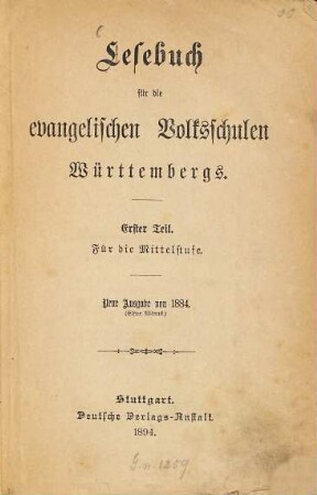 Lesebuch für die evangelischen Volksschulen Württembergs, 1