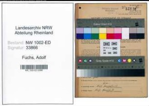 Entnazifizierung Adolf Fuchs, geb. 14.01.1897 (Lehrer)