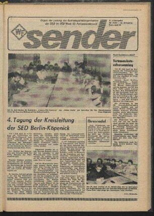 Betriebszeitung 'WF-Sender', Nr.25/1981 (4. Juliausgabe 1981)