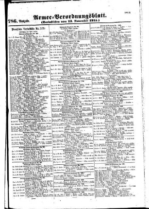 786. Ausgabe. Samstag, 13. November 1915