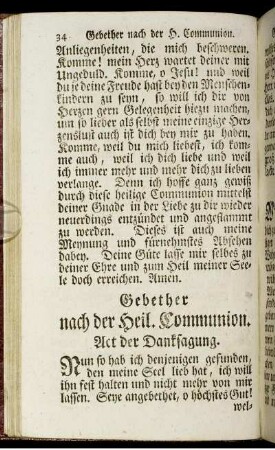 Gebether nach der Heil. Communion.