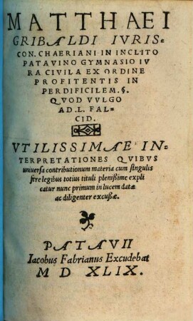 Commentarius in difficilem § quod vulgo ad L. Falcid