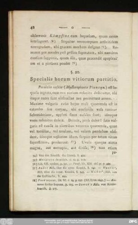§. 20. Specialis horum vitiorum partitio.