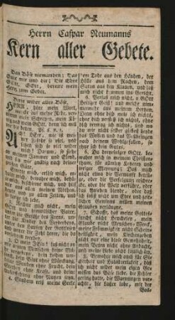 Herrn Caspar Neumanns Kern aller Gebete