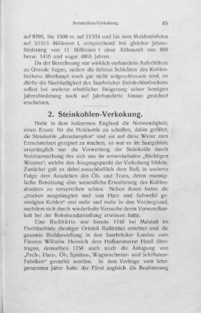 2. Steinkohlen-Verkokung.
