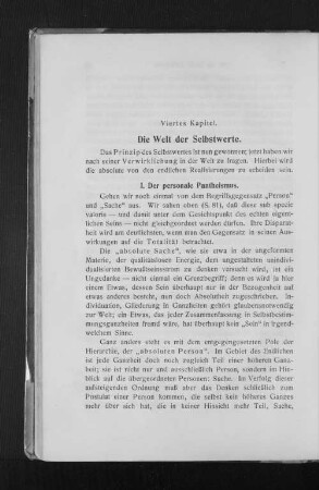 I. Der personale Pantheismus.