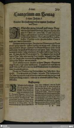Evangelium am Sontag Laetare, Johan. 6.
