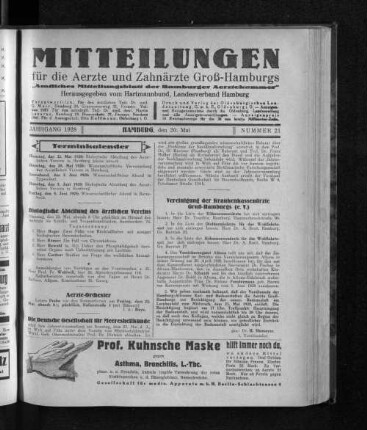 Jahrgang 1928, Hamburg, den 20. Mai, Nummer 21