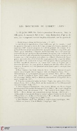 Les monuments de l’Orient latin