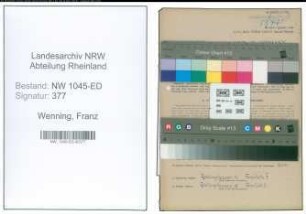 Entnazifizierung Franz Wenning , geb. 18.04.1898 (Lehrer)