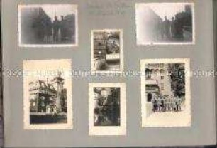 Fotoalbum mit privaten Fotos, Postkarten und Zeitungsausschnitten zum Krieg gegen Polen 1939 ("Polenfeldzug")