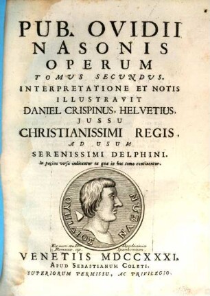 Pub. Ovidii Nasonis Operum Tomus ..., 2
