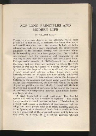 Age-long principles and modern life