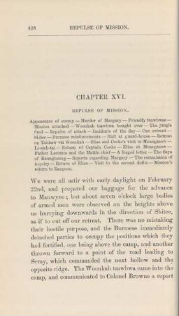 Chapter XVI. Repulse of mission