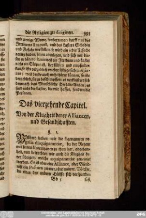Das vierzehende Capitel. Von der Klugheit derer Alliancen, und Gesandschafften.