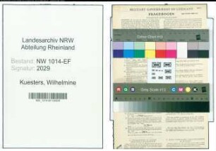 Entnazifizierung Wilhelmine Kuesters , geb. 07.11.1913 ()