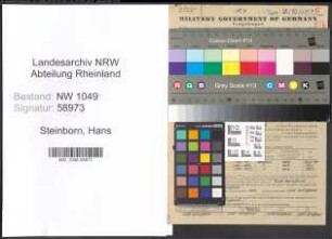 Entnazifizierung Hans Steinborn , geb. 22.02.1897 (Ingenieur)
