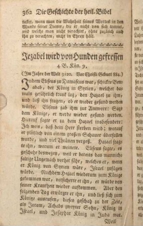 Jezabel wird von Hunden gefressen. 4 B. Kön. 9.