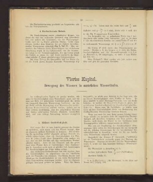 Viertes Kapitel. Bewegung des Wassers in natürlichen Wasserläufen.