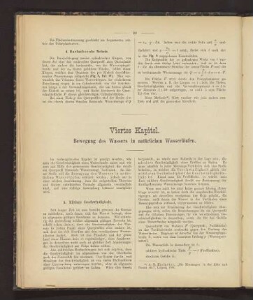 Viertes Kapitel. Bewegung des Wassers in natürlichen Wasserläufen.