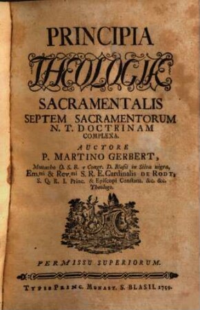 Principia theologiae sacramentalis : septem sacramentorum N.T. doctrinam complexa