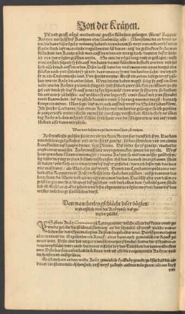 Von mancherley gschlächt diser vöglen/ und erstlich von der Kräyen so deß getreids geläbt.