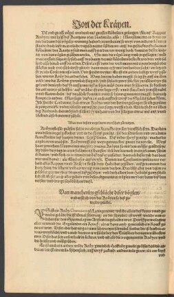 Von mancherley gschlächt diser vöglen/ und erstlich von der Kräyen so deß getreids geläbt.