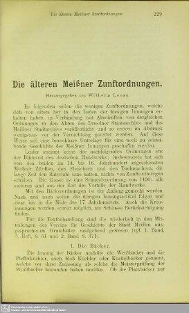 Die älteren Meißner Zunftordnungen
