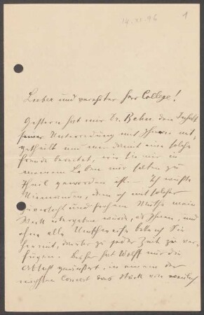 Gustav Mahler (1860-1911) Sammlung: Briefe und Karten von Gustav Mahler an Felix Weingartner - BSB Ana 600.A. Weingartner, Felix