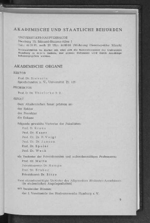 Akademische und Staatliche Behörden