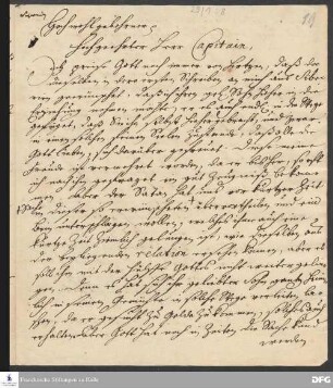 Brief von August Hermann Francke an [Curt Friedrich v. Wreech].
