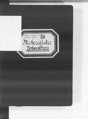Alphabetisches Namenverzeichnis zum Sterberegister Doberschau