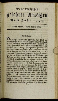 40tes Stück. Den 19ten Mai.