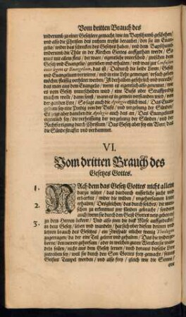 VI. Vom dritten Brauch des Gesetzes Gottes.