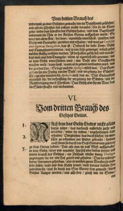 VI. Vom dritten Brauch des Gesetzes Gottes.