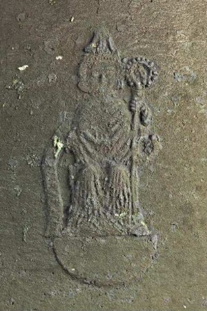 Darstellung eines thronenden Abtes oder Bischofs