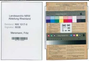 Entnazifizierung Fritz Mersmann , geb. 08.03.1900 (Kaufmann)