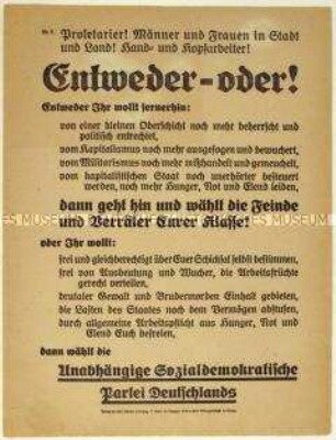 Wahlaufruf der USPD