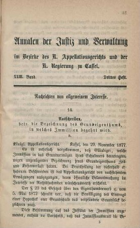 3. Heft. Nachrichten von allgemeinem Interesse