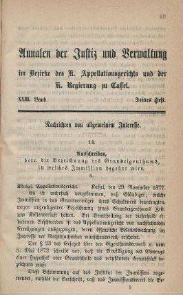3. Heft. Nachrichten von allgemeinem Interesse