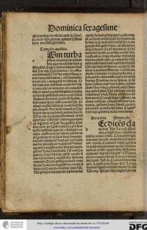 [H]ec dicens clamabat... Luce viii. Sciendum quod legitur in sacra scriptura de triplici clamore domini, clamavit vivens clamavit moriens...